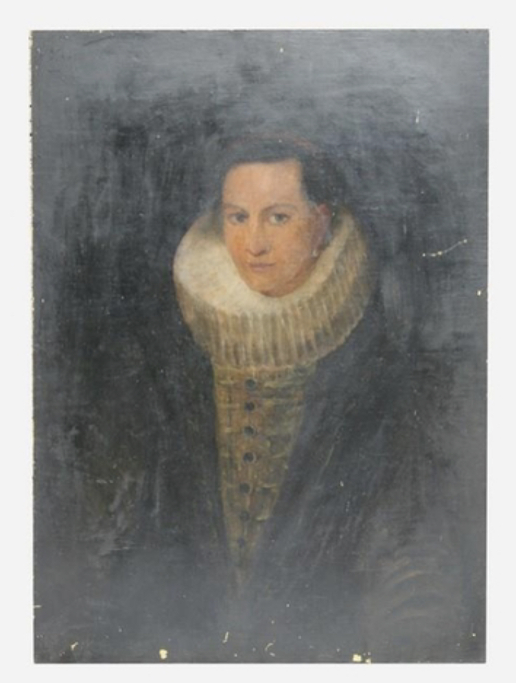 C19th oil of an Elizabethan lady