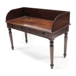 A VICTORIAN MAHOGANY TRAY-TOP WASHSTAND, fitted two false frieze drawers,