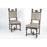 Two Italian carved side chairs