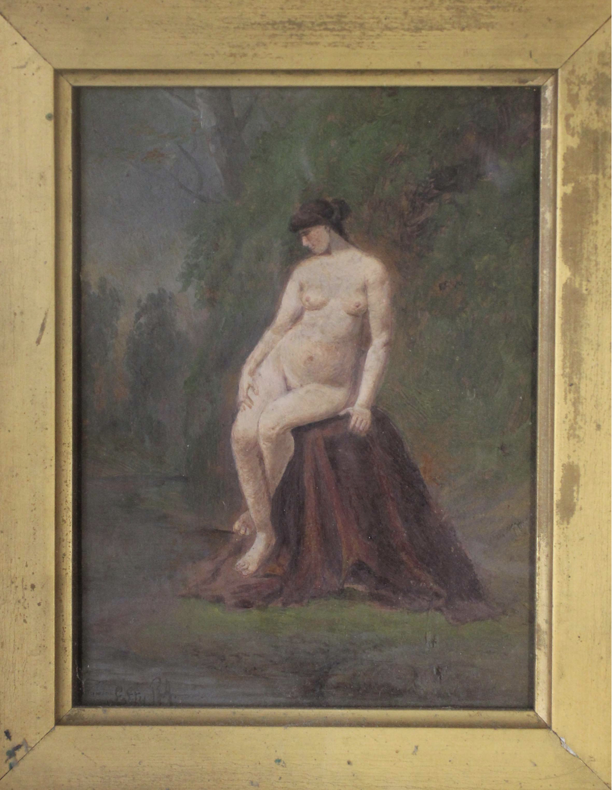 After William Etty Nude Study of a Woman Oil on panel Together with another,