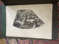 C19th facsimile copy of a C17th original engraving of a curved ceiling painting