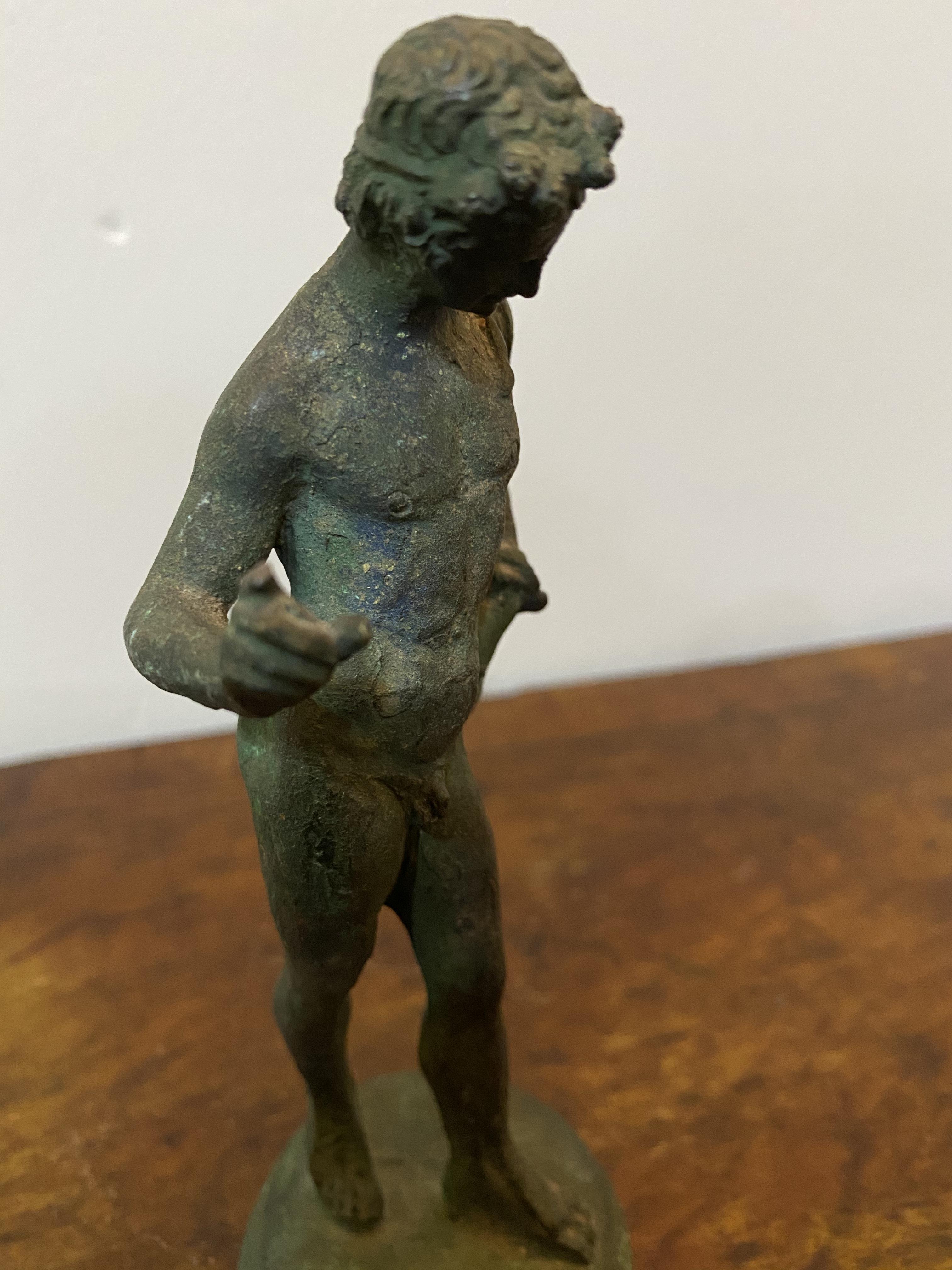 Grand tour bronze of narcissus in verdigris bronze - Image 6 of 8