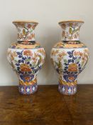 Pair of flatback Imari vases