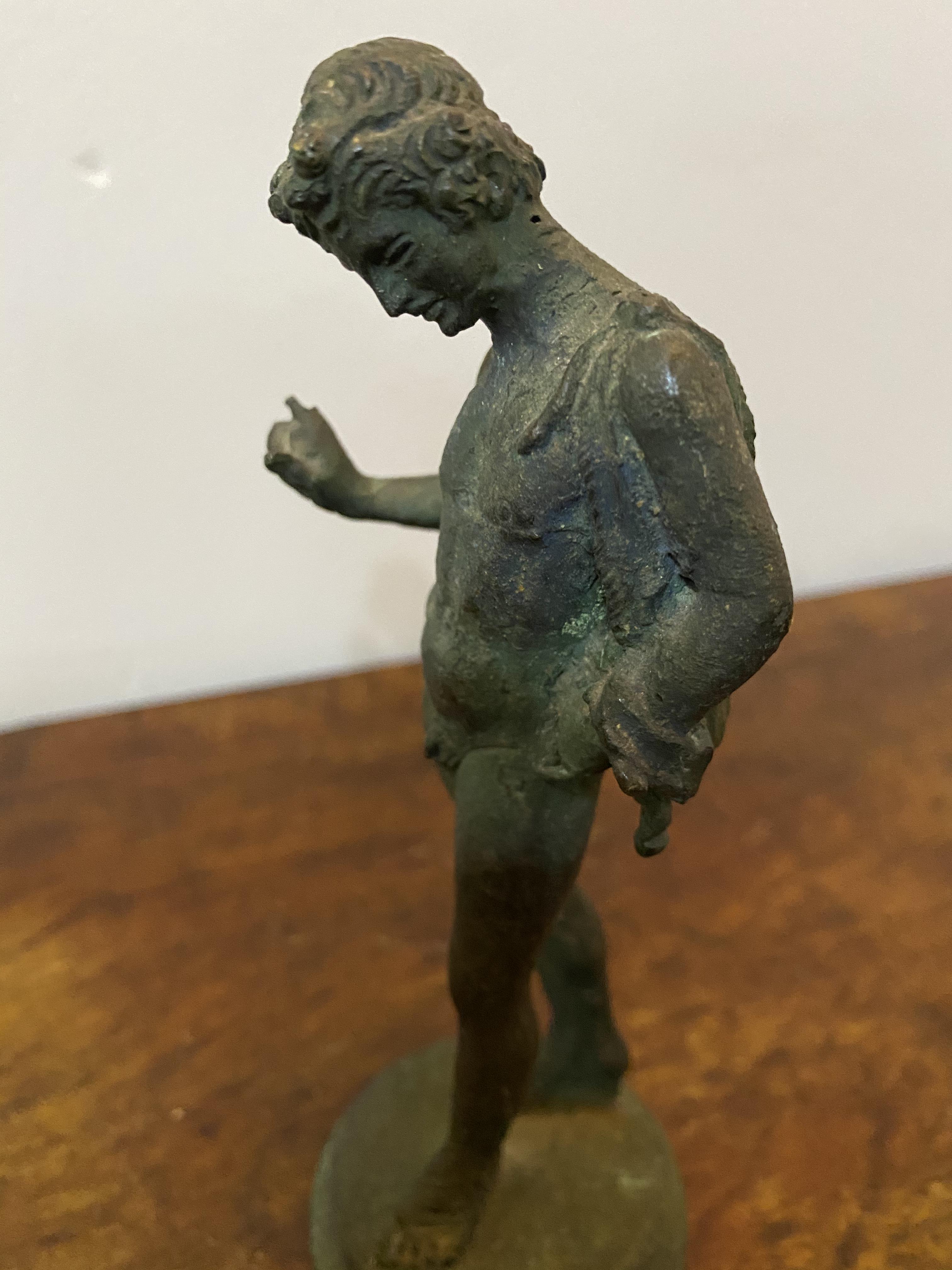 Grand tour bronze of narcissus in verdigris bronze - Image 7 of 8