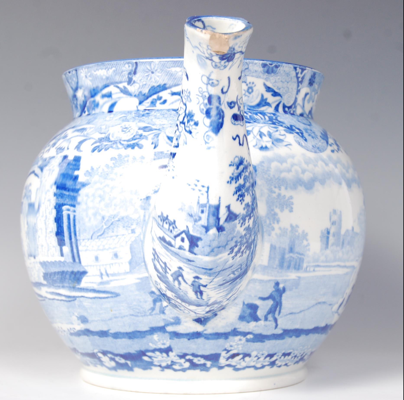 Oversized blue and white Teapot in Spode pattern - Image 2 of 6