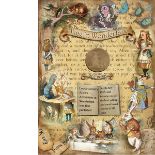 Alice In Wonderland ""Where It All Began"" Original 1865 Penny Metal Info Plaque