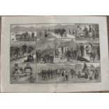 Eviction Duty Sketches in Galway with the Military and Police Antique 1886 Print