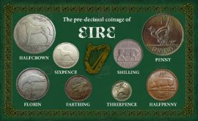 Ireland Eire Irish Vintage Pre-Decimal 1928- 1968 Coin Metal Display Gift Set