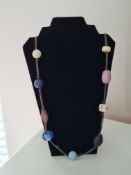 Multi Colour Wood And Glass Bead Necklace
