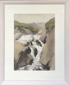 Alex Macpherson, Hillside Falls, Pen, ink and wash