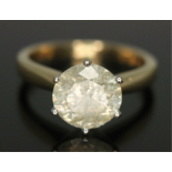 2.50 Ct. diamond solitaire ring in 18k yellow gold