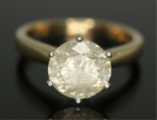 2.50 Ct. diamond solitaire ring in 18k yellow gold