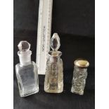 Early 1900's Silver Collar Perfume Bottle and 2 Others.