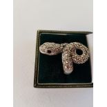 Silver Cocktail Ring In the Form of a Coiled Snake