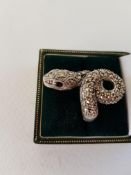 Silver Cocktail Ring In the Form of a Coiled Snake