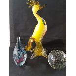 Collection of Glass Bird and Paper Weights