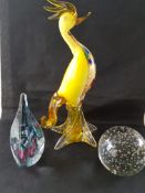 Collection of Glass Bird and Paper Weights