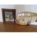 Framed Double Diamond Advertising Picture with Metal VW Van