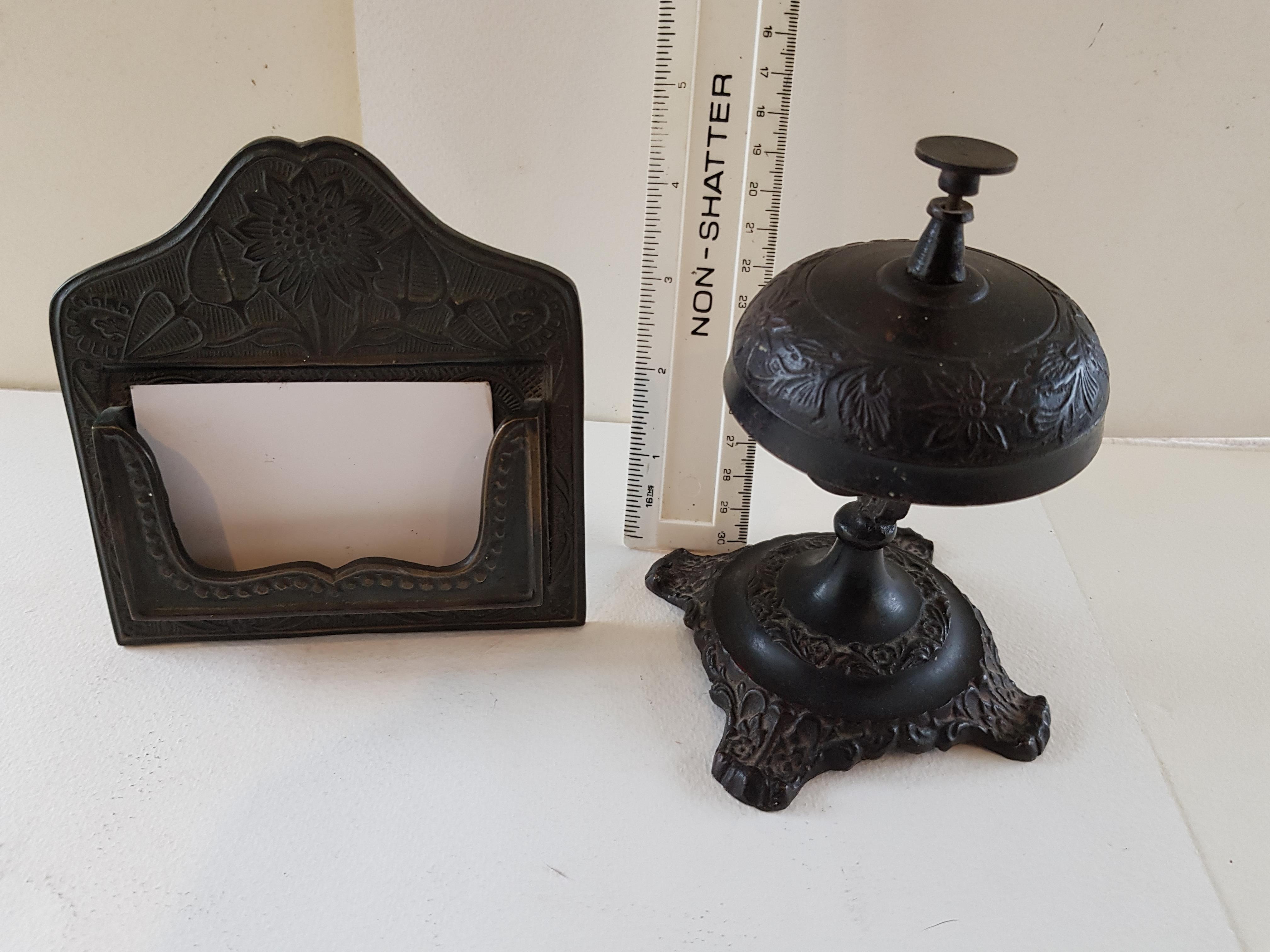 Vintage Metal Bell and Card/Name/Menu Holder - Image 2 of 4