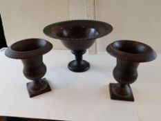 Vintage Metal Urns and Bowl