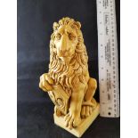 Unusual Vintage Heraldic Seated Lion