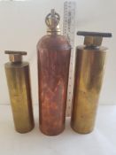 3 Victorian Brass and Copper Warmers