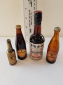 Vintage Mini Guinness Bottles, one a cigarette lighter and a Liqueur