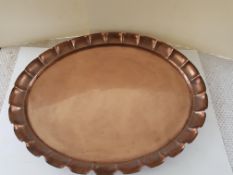 Art Nouveau Large Copper Tray.