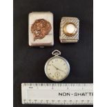 Vintage Vesta Case, Match Case and Pocket Watch