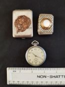 Vintage Vesta Case, Match Case and Pocket Watch