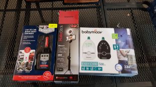 (R11) Mixed Lot. 3 Items. 1 X Babymoov Easy Care 500M, 1 X Bluecol Car To Car Jump Start Charger.