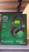 (R11A) Gaming. 3 X Power A Fusion Wired Gaming Headset Emerald Fade