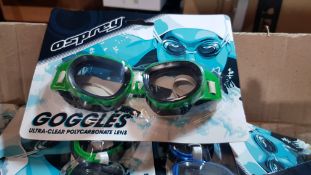 (R7K) Sports. 24 X Osprey Swimming Goggles Ultra Clear Polycarbonate Lens. & 1 X The FA Soccerbil