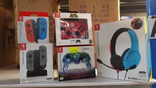 (R11A) Gaming / Nintendo. 5 Items. 1 X LVL 40 Wired Stereo Gaming Headset, 1 X Prismatic Aftergl