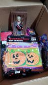 (R7C) Halloween. Contents Of 8 Boxes. Mixed Halloween Items To Include String Lights, Glow In The