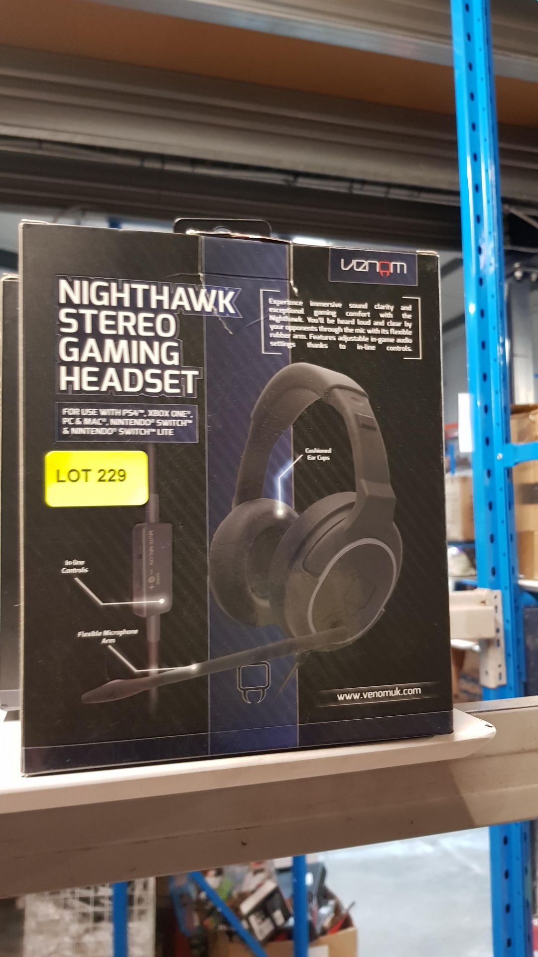 (R11I) Gaming. 4 X Venom Nighthawk Stereo Gaming Headset