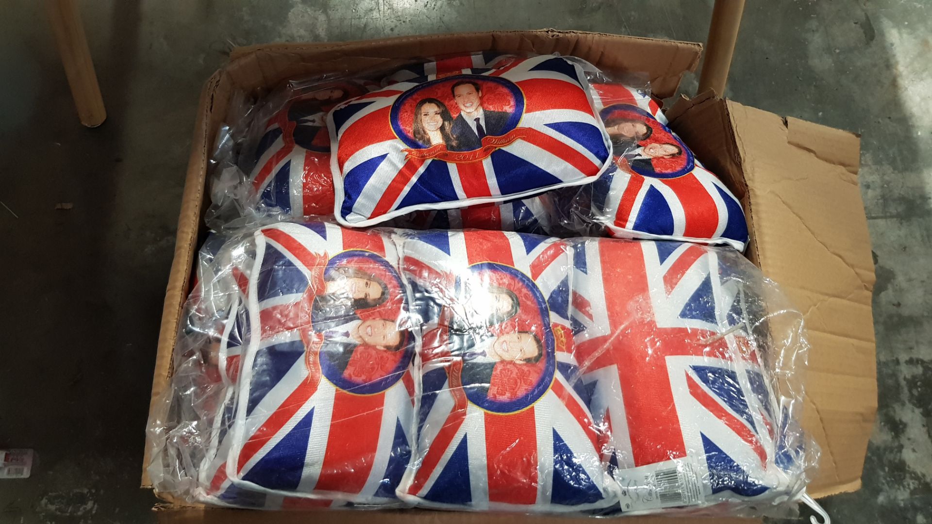 (R7O) Contents Of 3 Boxes. A Quantity Of Commemorative Royal Wedding Twin Cushion Packs. 2 X Un