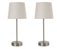 (R10B) Lighting. 2 X Plain Stick Table Lamp (New – May Have Failed To Deliver Label)