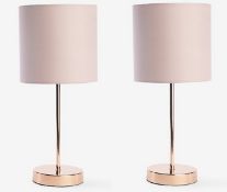(R10B) Lighting. 2 X Stick Table Lamp Pink (New – May Have Failed To Deliver Label)