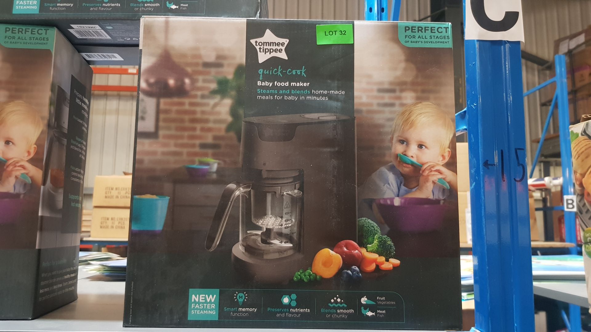 (R6C) Baby. 1 X Tommee Tippee Quick Cook Baby Food Maker, Steamer & Blender. Black. RRP £109.99 - Image 2 of 2