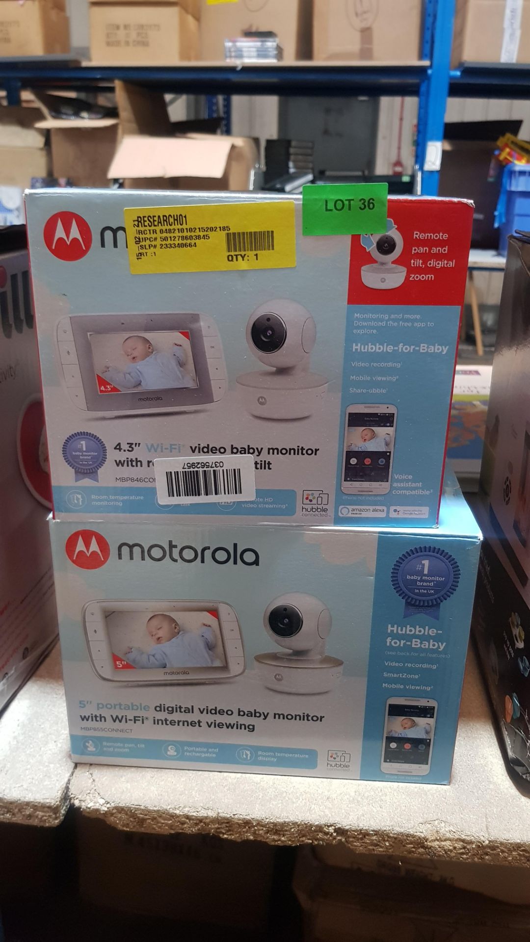 (R6C) Baby. 2 Items. 1 X Motorola 4.3” WiFi Video baby Monitor With Remote Pan And Tilt. & 1 X Mo - Image 2 of 2