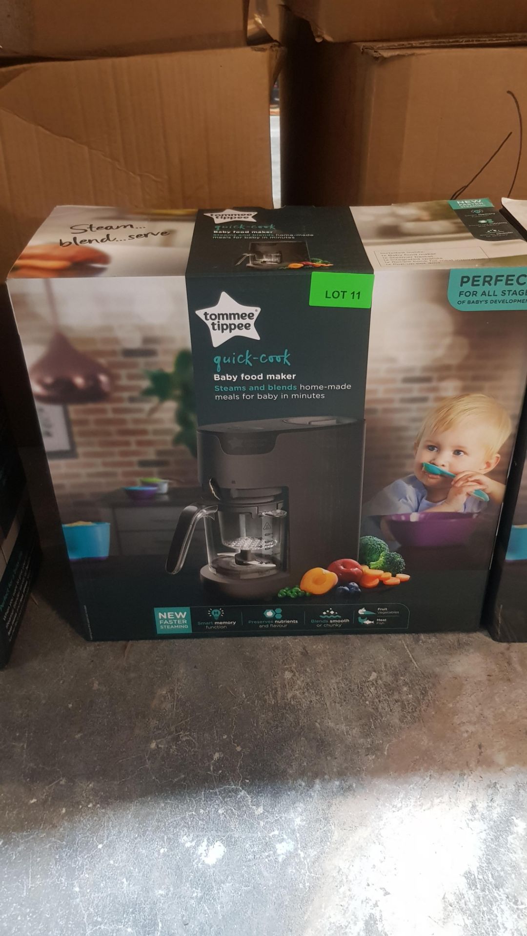 (R6A) Baby. 1 X Tommee Tippee Quick Cook Baby Food Maker, Steamer & Blender. Black. RRP £109.99 - Image 2 of 2