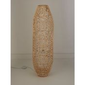 (R10E) Lighting. 1 X Tall Rattan Floor Lamp (New – May Have Failed To Deliver Label)