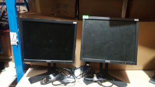 (R5N) Tech. 2 X Dell Flat Panel LCD Monitor. Ex Retail. (With Power & Display Cables)