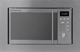 (R6G) Kitchen. 1 X Russell Hobbs Built In Stainless Steel Digital Microwave (Model RMBH2001) RRP £1