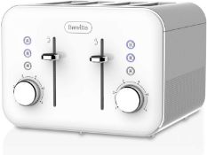 (R6A) 1 X Breville High Gloss Collection White 4 Slice Toaster (New)