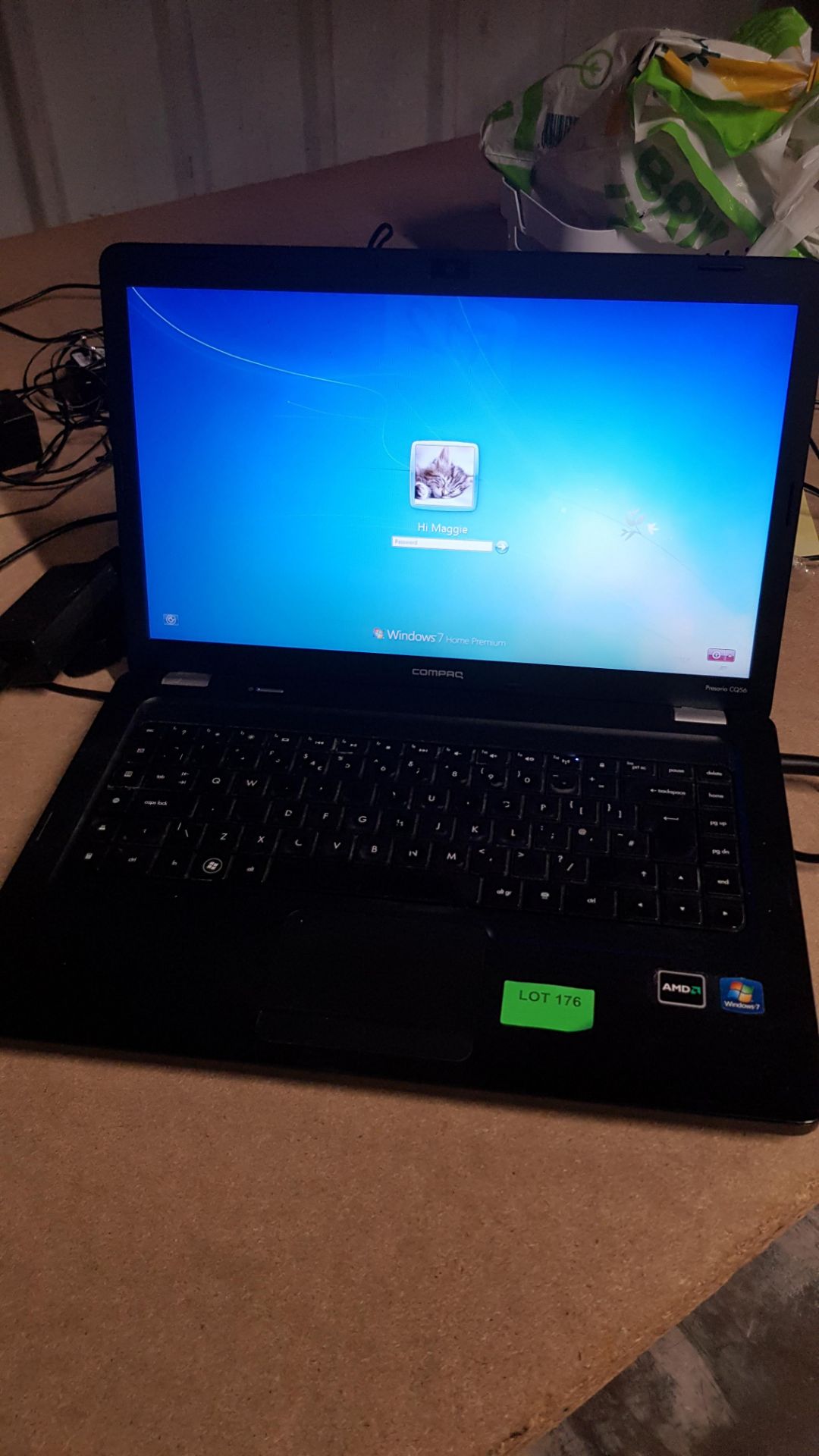 (R9K) Tech. 1 X Compaq Presario CQ56 Laptop (Starts – Password Protected). With Power Lead - Image 3 of 4