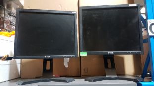 (R5O) Tech. 2 X Dell Flat Panel LCD Monitor. Ex Retail. (No Cables)