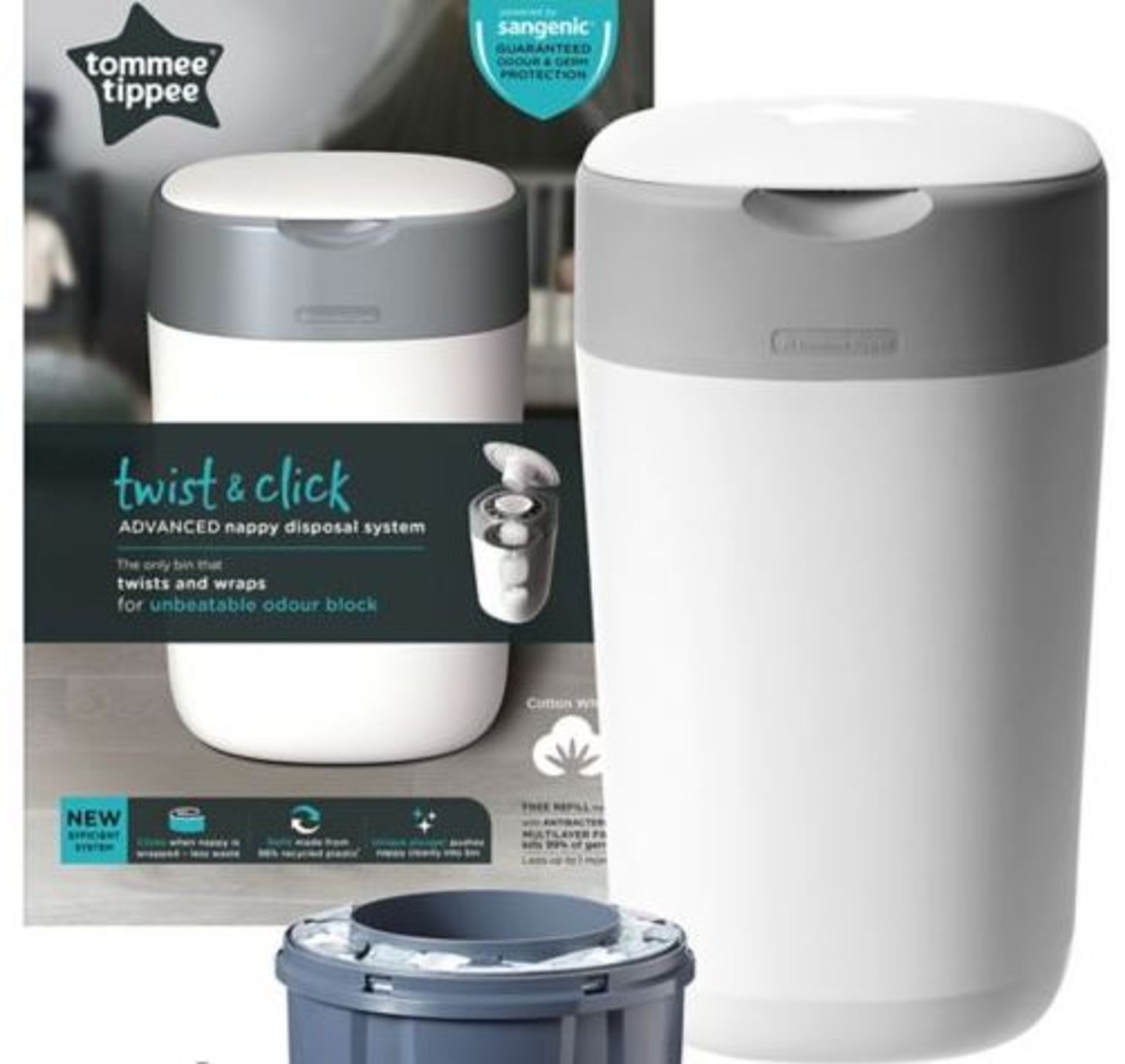 (R6B) Baby. 1 X Tommee Tippee Twist & Click Advanced Nappy Disposal System. RRP £38 (New)