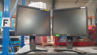 (R5D) Tech. 2 X Dell Flat Panel LCD Monitor. Ex Retail. (No Cables)